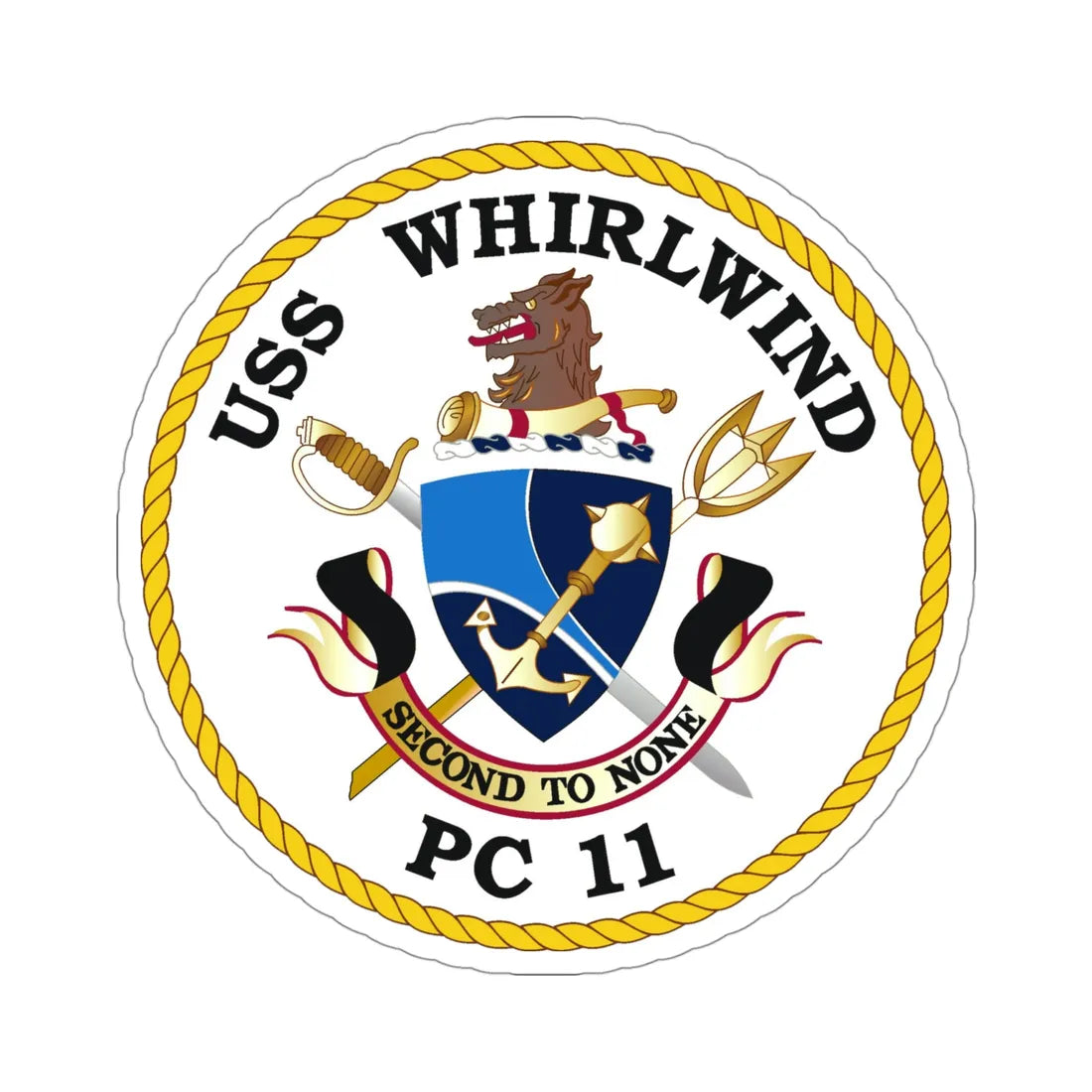 USS Whirlwind PC 11 (U.S. Navy) STICKER Vinyl Die-Cut Decal 4 Inch - The Sticker Space