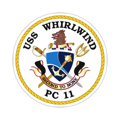 USS Whirlwind PC 11 (U.S. Navy) STICKER Vinyl Kiss-Cut Decal 2 Inch White - The Sticker Space