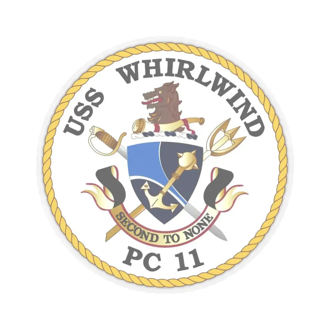 USS Whirlwind PC 11 (U.S. Navy) STICKER Vinyl Kiss-Cut Decal 3 Inch Transparent - The Sticker Space
