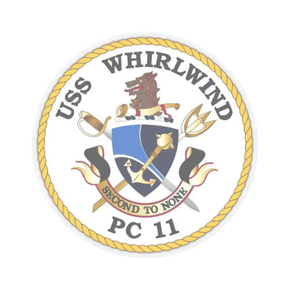 USS Whirlwind PC 11 (U.S. Navy) STICKER Vinyl Kiss-Cut Decal 3 Inch Transparent - The Sticker Space
