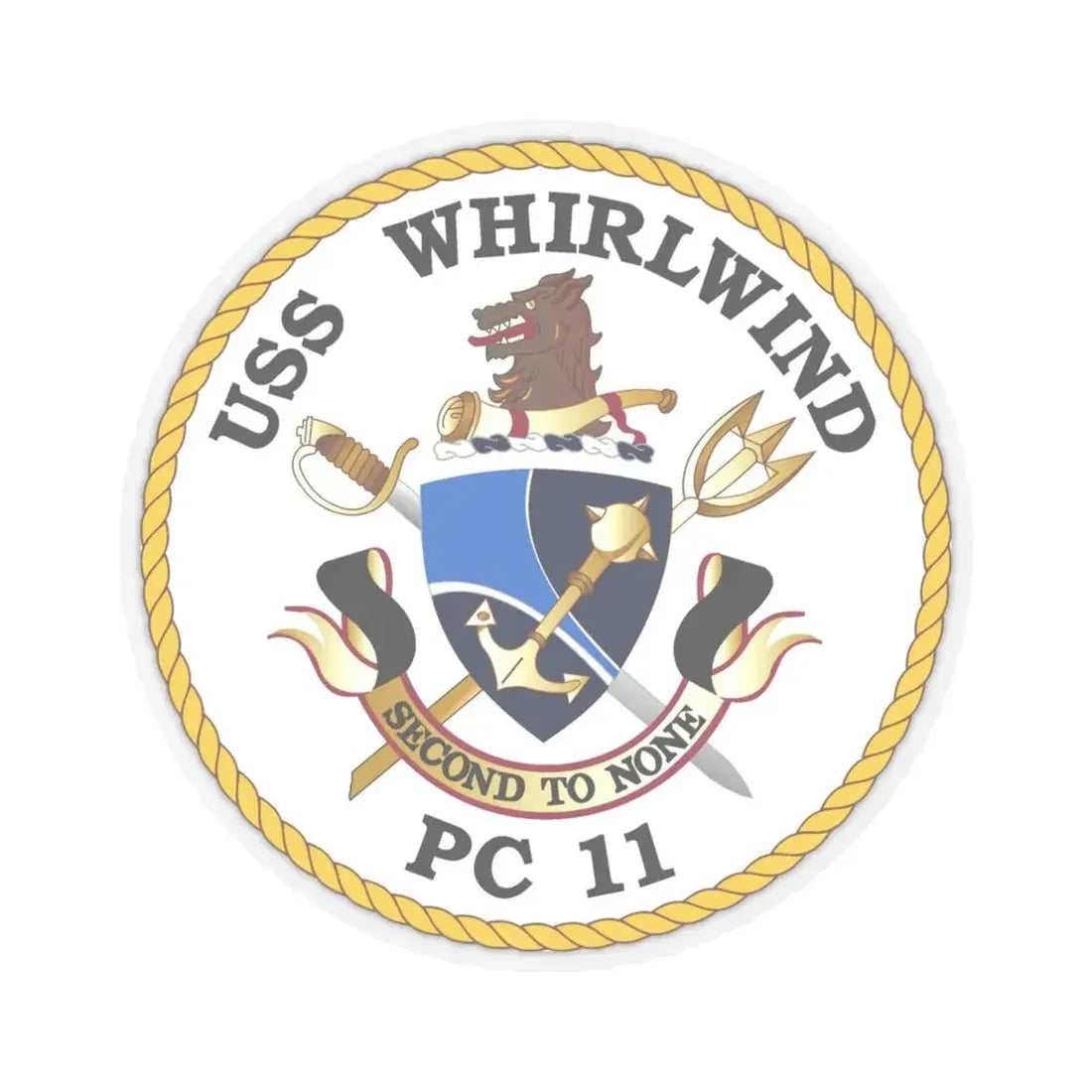 USS Whirlwind PC 11 (U.S. Navy) STICKER Vinyl Kiss-Cut Decal 4 Inch Transparent - The Sticker Space