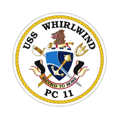 USS Whirlwind PC 11 (U.S. Navy) STICKER Vinyl Kiss-Cut Decal 6 Inch White - The Sticker Space