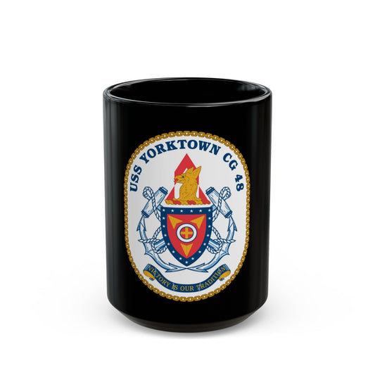 USS Yorktown CG 48 (U.S. Navy) Black Coffee Mug-15oz-The Sticker Space