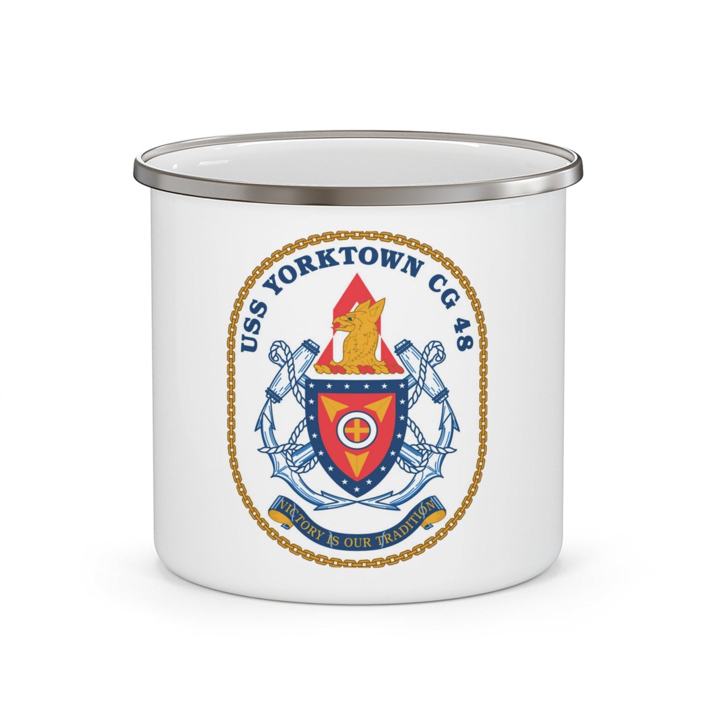 USS Yorktown CG 48 (U.S. Navy) Enamel Mug 12oz-12oz-The Sticker Space