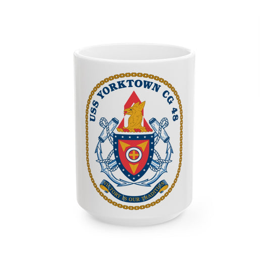 USS Yorktown CG 48 (U.S. Navy) White Coffee Mug-15oz-The Sticker Space