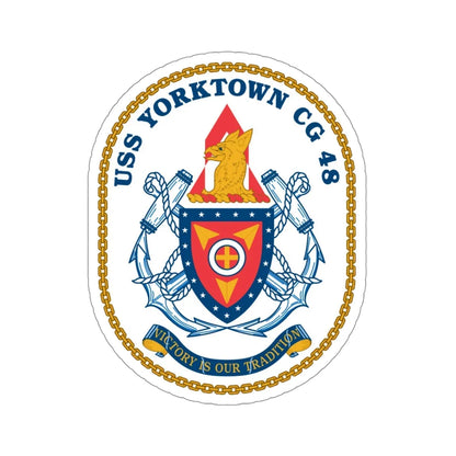 USS Yorktown CG 48 (U.S. Navy) STICKER Vinyl Die-Cut Decal 4 Inch - The Sticker Space