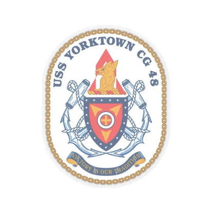 USS Yorktown CG 48 (U.S. Navy) STICKER Vinyl Kiss-Cut Decal 2 Inch Transparent - The Sticker Space
