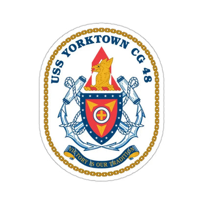 USS Yorktown CG 48 (U.S. Navy) STICKER Vinyl Kiss-Cut Decal 2 Inch White - The Sticker Space