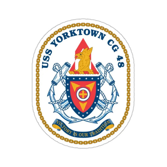 USS Yorktown CG 48 (U.S. Navy) STICKER Vinyl Kiss-Cut Decal 2 Inch White - The Sticker Space