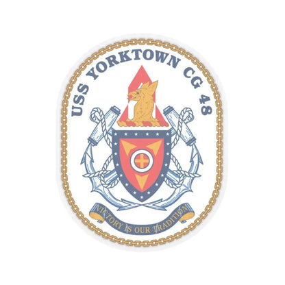 USS Yorktown CG 48 (U.S. Navy) STICKER Vinyl Kiss-Cut Decal 3 Inch Transparent - The Sticker Space