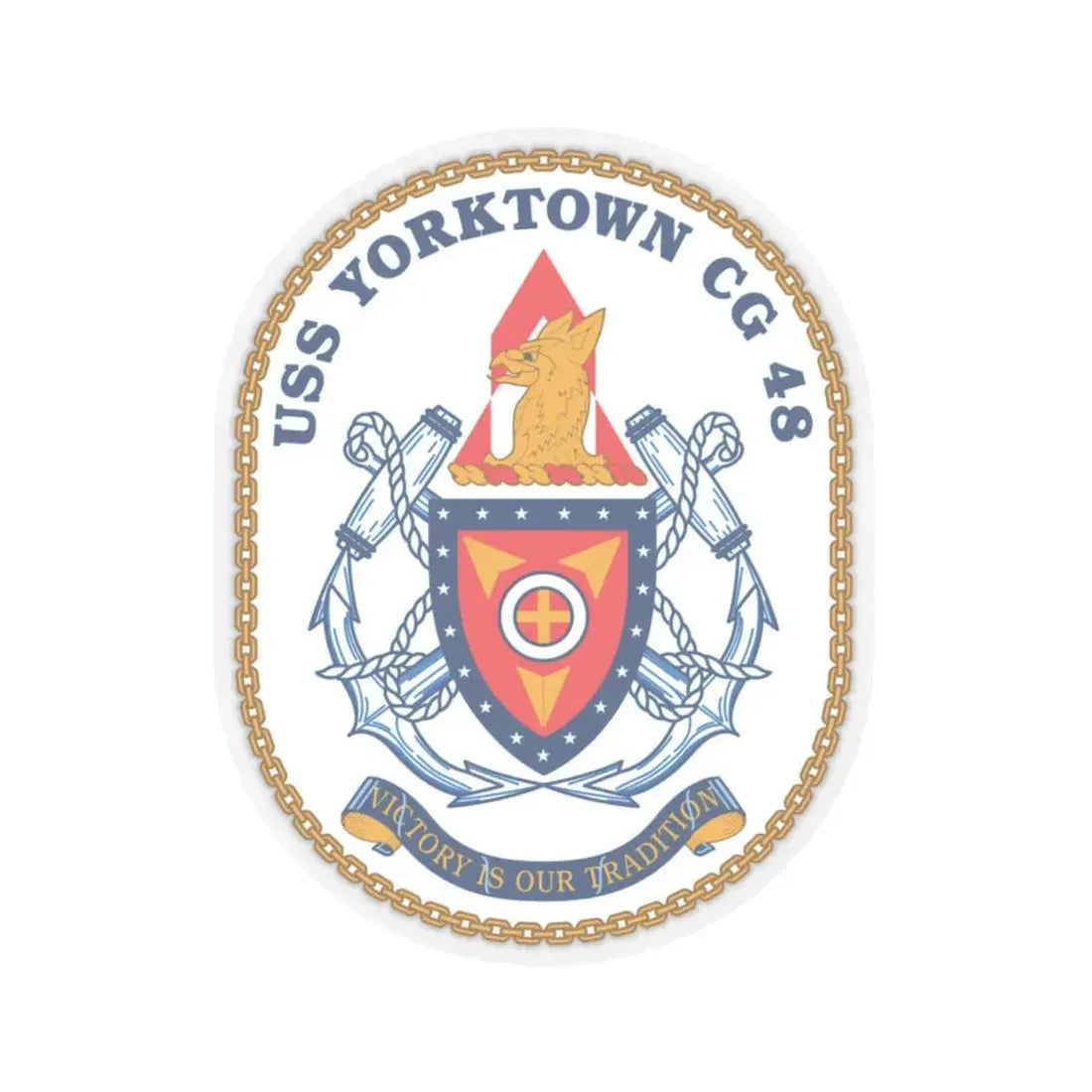 USS Yorktown CG 48 (U.S. Navy) STICKER Vinyl Kiss-Cut Decal 4 Inch Transparent - The Sticker Space