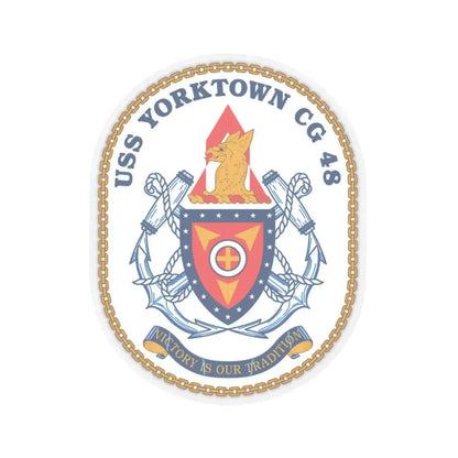 USS Yorktown CG 48 (U.S. Navy) STICKER Vinyl Kiss-Cut Decal 4 Inch Transparent - The Sticker Space