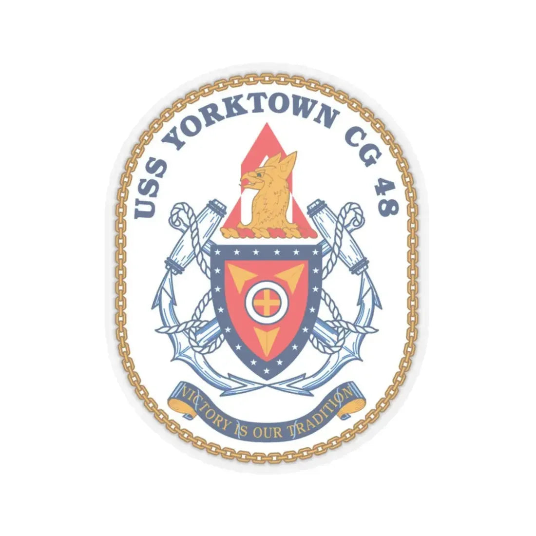 USS Yorktown CG 48 (U.S. Navy) STICKER Vinyl Kiss-Cut Decal 6 Inch Transparent - The Sticker Space