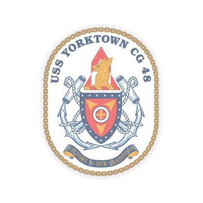 USS Yorktown CG 48 (U.S. Navy) STICKER Vinyl Kiss-Cut Decal 6 Inch Transparent - The Sticker Space