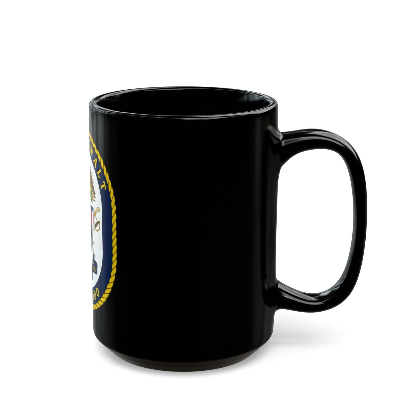 USS Zumwalt DDG 1000 Crest (U.S. Navy) Black Coffee Mug-The Sticker Space