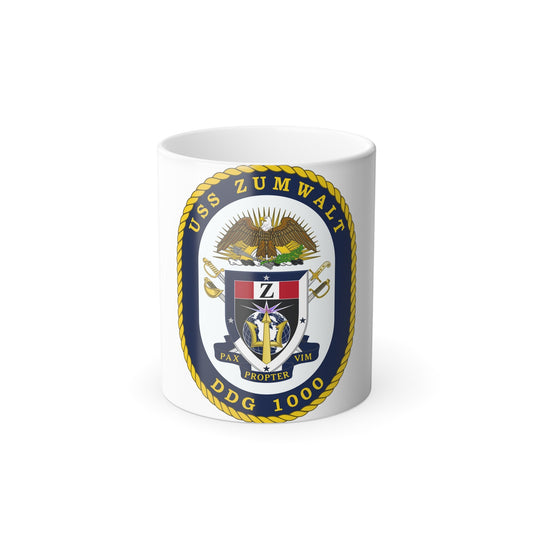 USS Zumwalt DDG 1000 Crest (U.S. Navy) Color Changing Mug 11oz-11oz-The Sticker Space