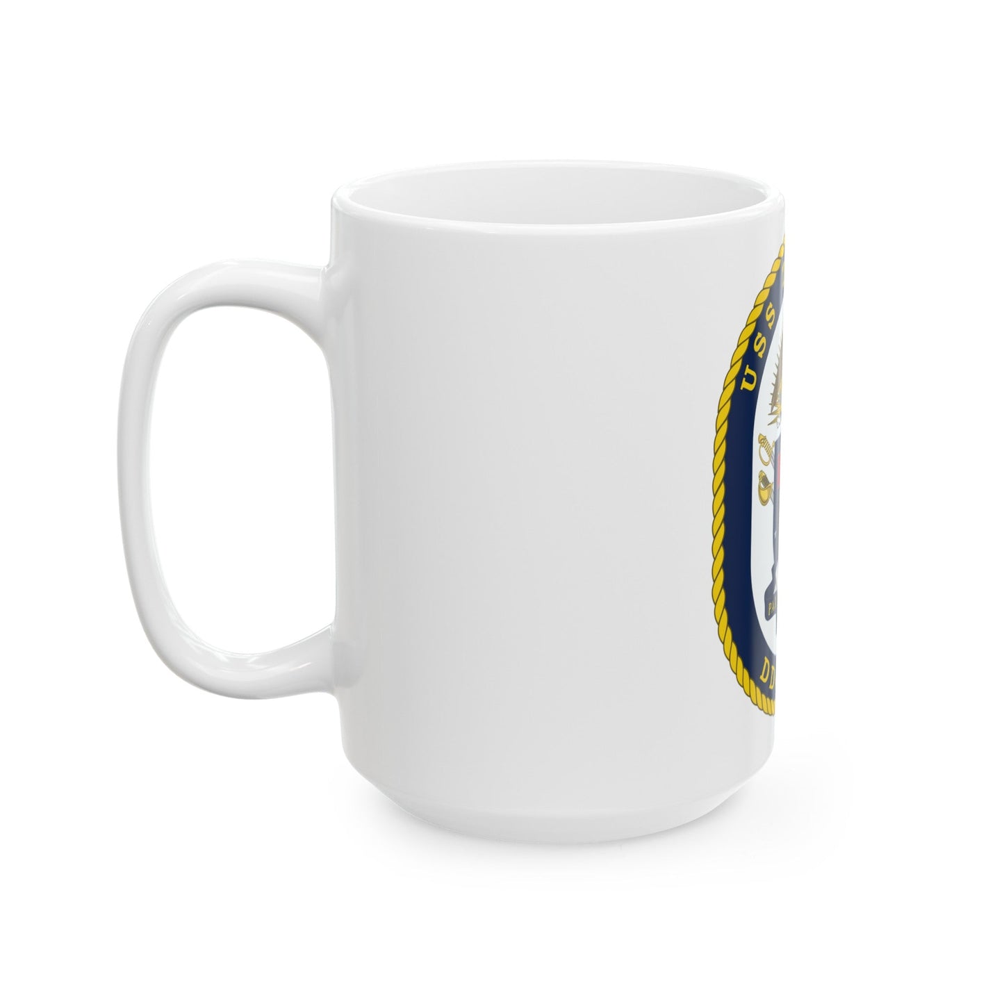 USS Zumwalt DDG 1000 Crest (U.S. Navy) White Coffee Mug-The Sticker Space