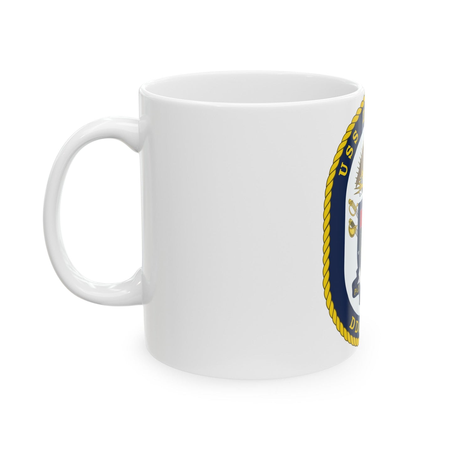 USS Zumwalt DDG 1000 Crest (U.S. Navy) White Coffee Mug-The Sticker Space