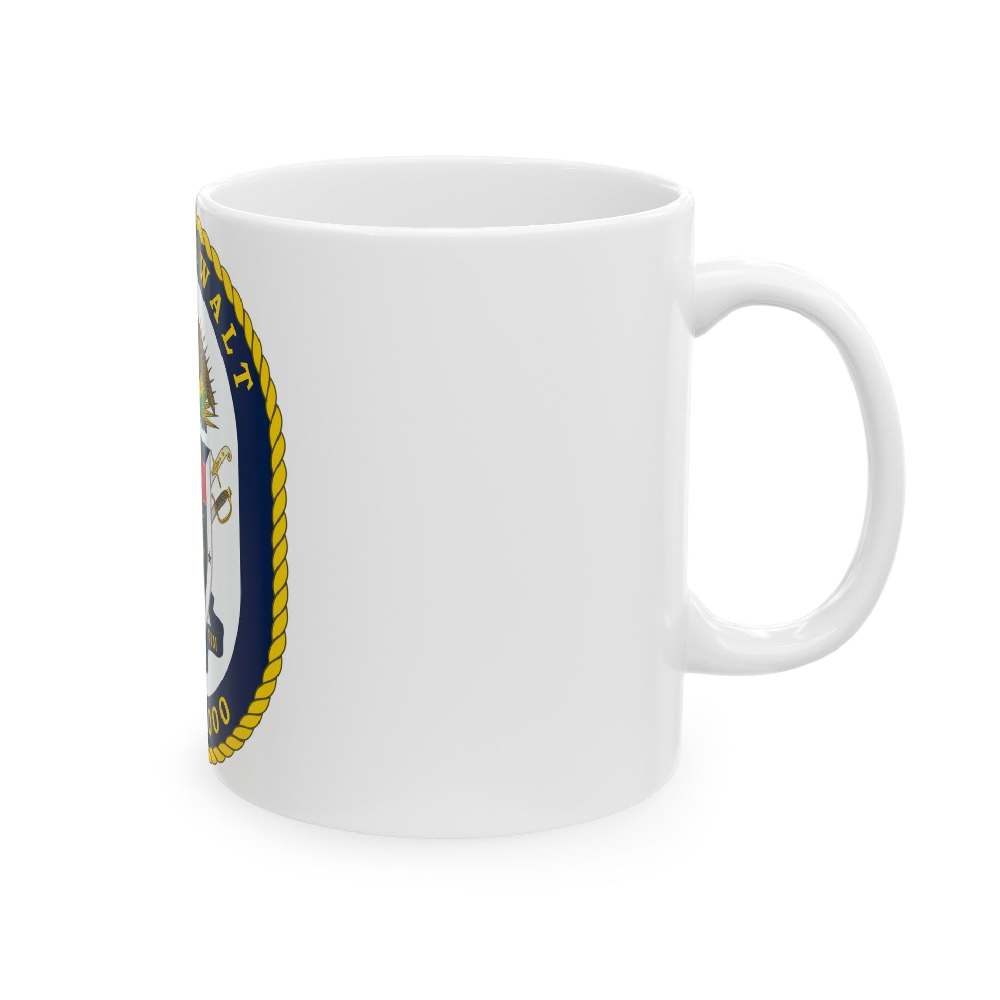 USS Zumwalt DDG 1000 Crest (U.S. Navy) White Coffee Mug-The Sticker Space