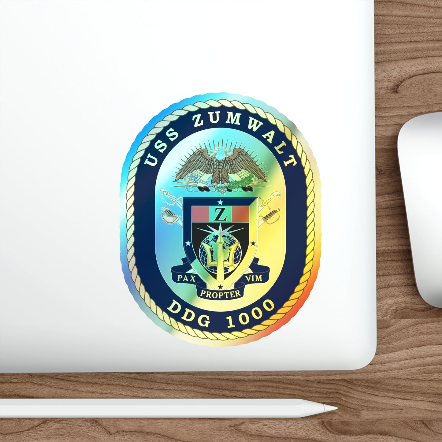 USS Zumwalt DDG 1000 (U.S. Navy) Holographic STICKER Die-Cut Vinyl Decal-The Sticker Space