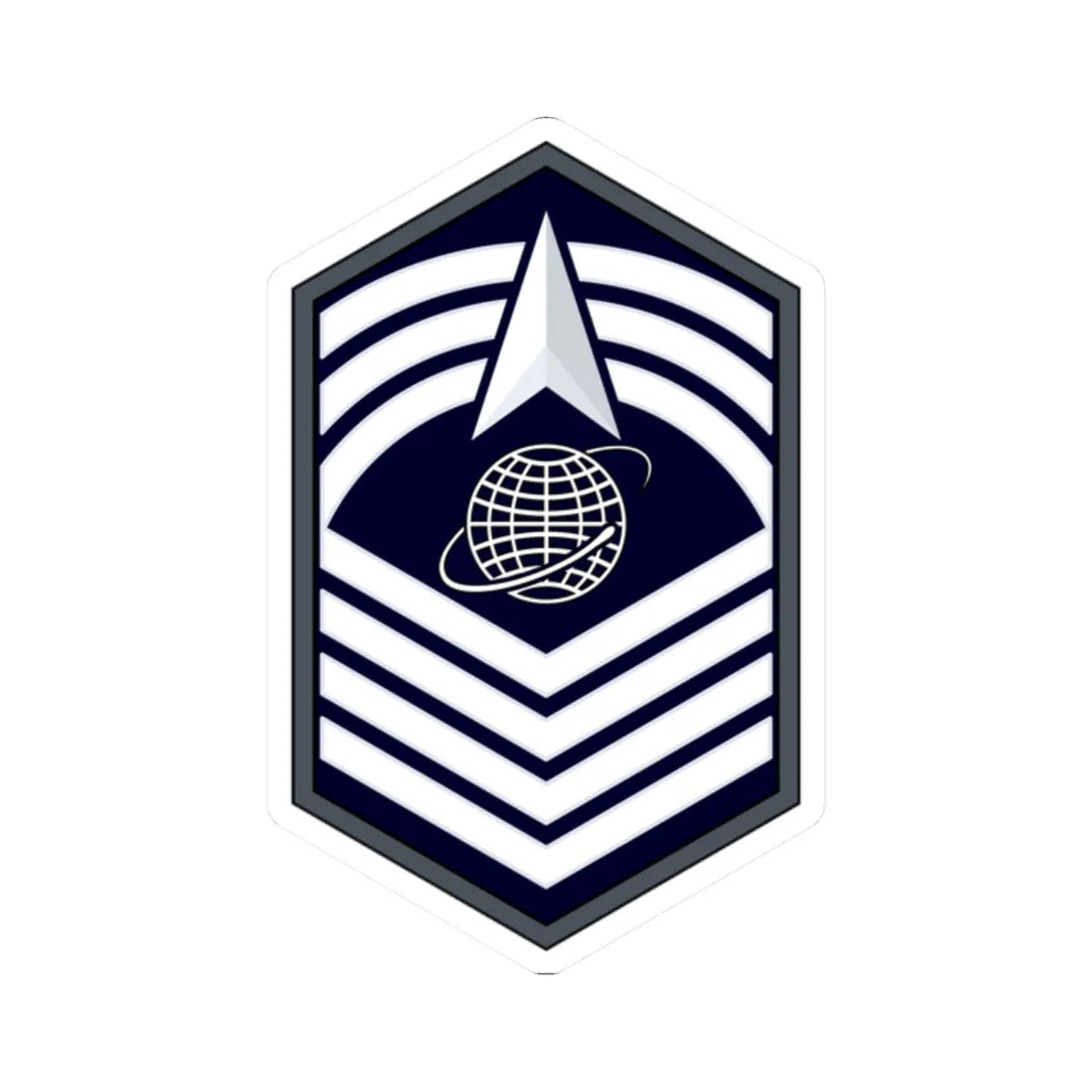 USSF CMSgt Flat (United States) (Military Rank) STICKER Vinyl Kiss-Cut Decal 2 Inch White - The Sticker Space