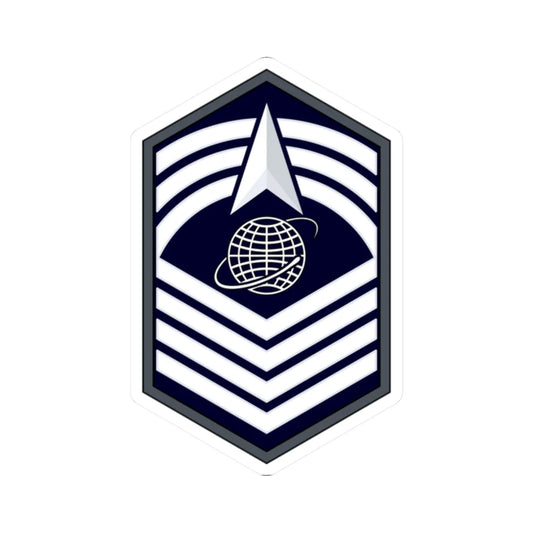 USSF CMSgt Flat (United States) (Military Rank) STICKER Vinyl Kiss-Cut Decal 2 Inch White - The Sticker Space