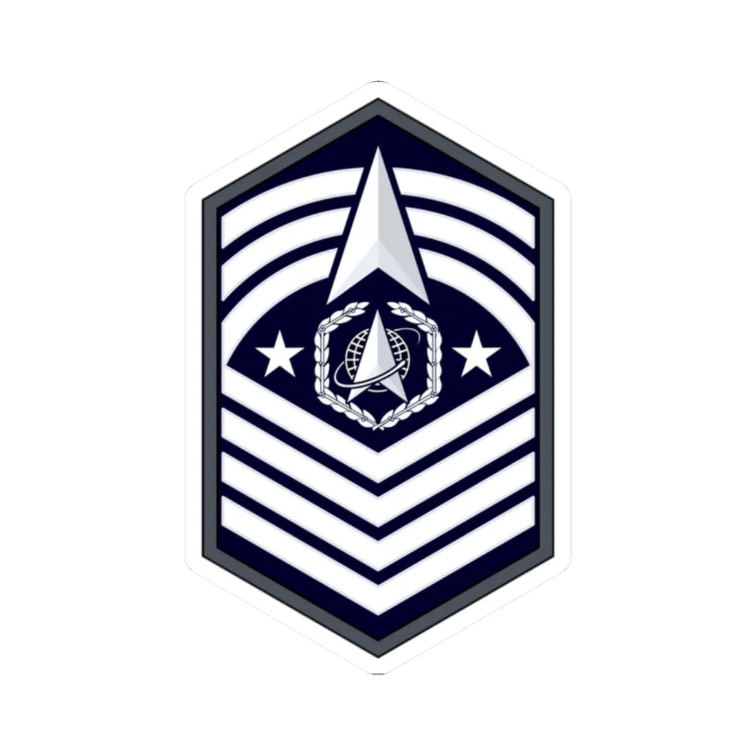 USSF CMSSF Flat (United States) (Military Rank) STICKER Vinyl Kiss-Cut Decal 2 Inch White - The Sticker Space