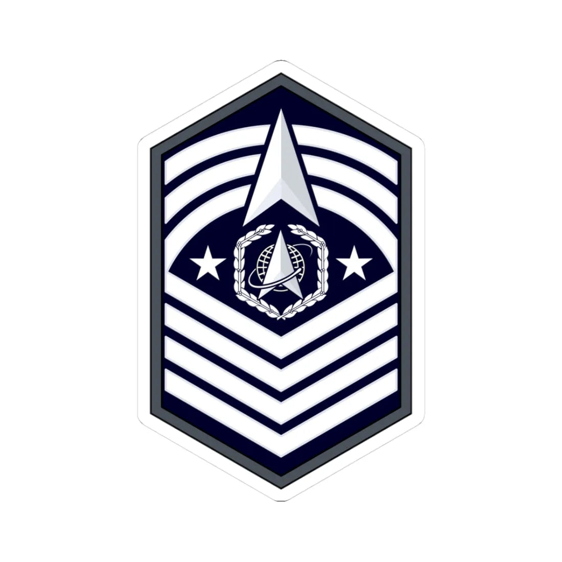 USSF CMSSF Flat (United States) (Military Rank) STICKER Vinyl Kiss-Cut Decal 3 Inch White - The Sticker Space