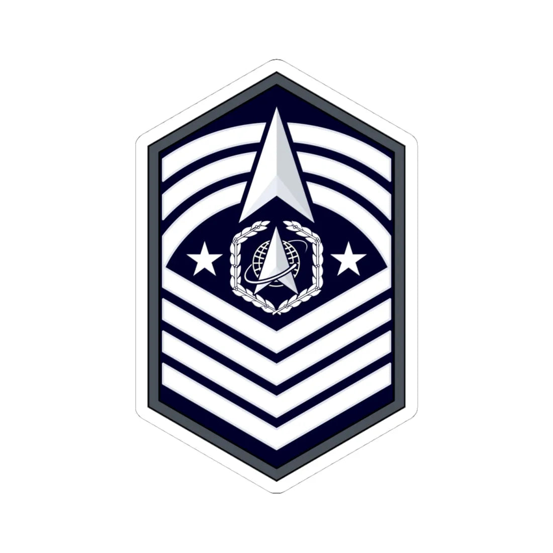 USSF CMSSF Flat (United States) (Military Rank) STICKER Vinyl Kiss-Cut Decal 4 Inch White - The Sticker Space