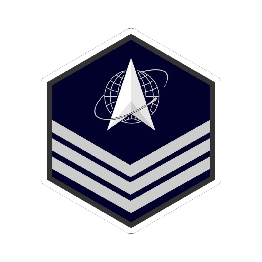 USSF E 5 (United States) (Military Rank) STICKER Vinyl Kiss-Cut Decal 4 Inch White - The Sticker Space