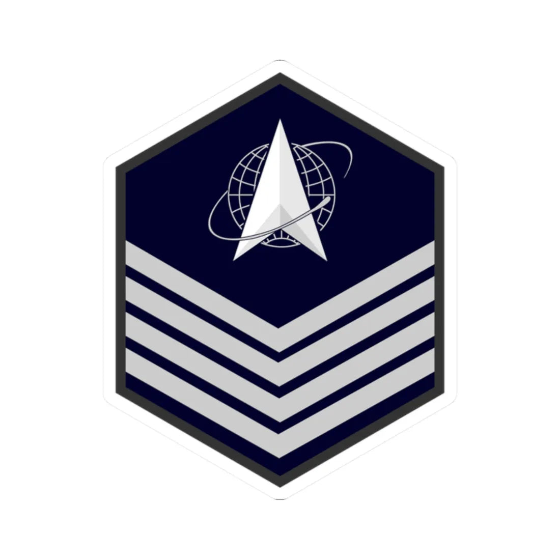 USSF E 6 (United States) (Military Rank) STICKER Vinyl Kiss-Cut Decal 2 Inch White - The Sticker Space