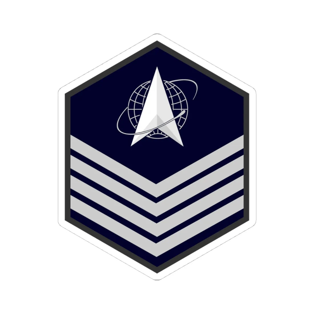 USSF E 6 (United States) (Military Rank) STICKER Vinyl Kiss-Cut Decal 4 Inch White - The Sticker Space