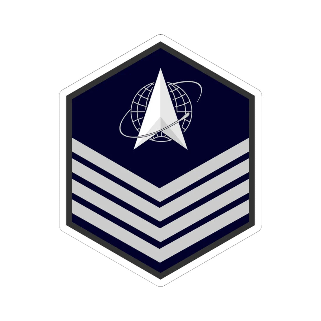 USSF E 6 (United States) (Military Rank) STICKER Vinyl Kiss-Cut Decal 6 Inch White - The Sticker Space