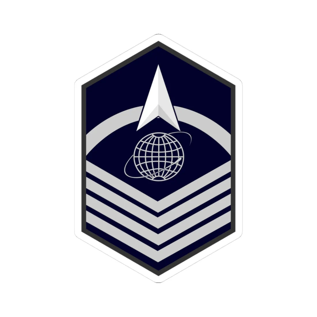 USSF E 7 (United States) (Military Rank) STICKER Vinyl Kiss-Cut Decal 3 Inch White - The Sticker Space