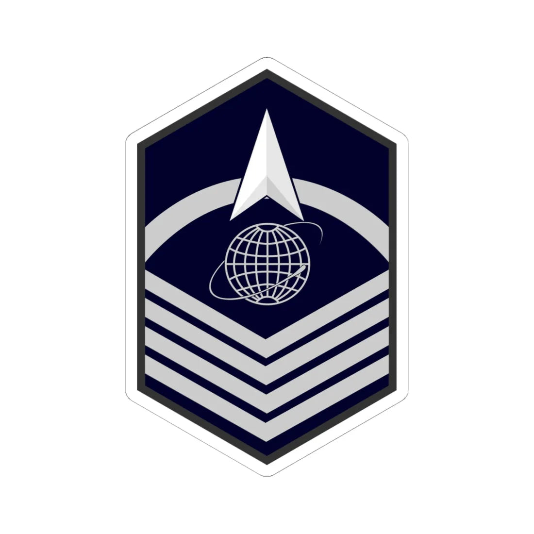 USSF E 7 (United States) (Military Rank) STICKER Vinyl Kiss-Cut Decal 6 Inch White - The Sticker Space