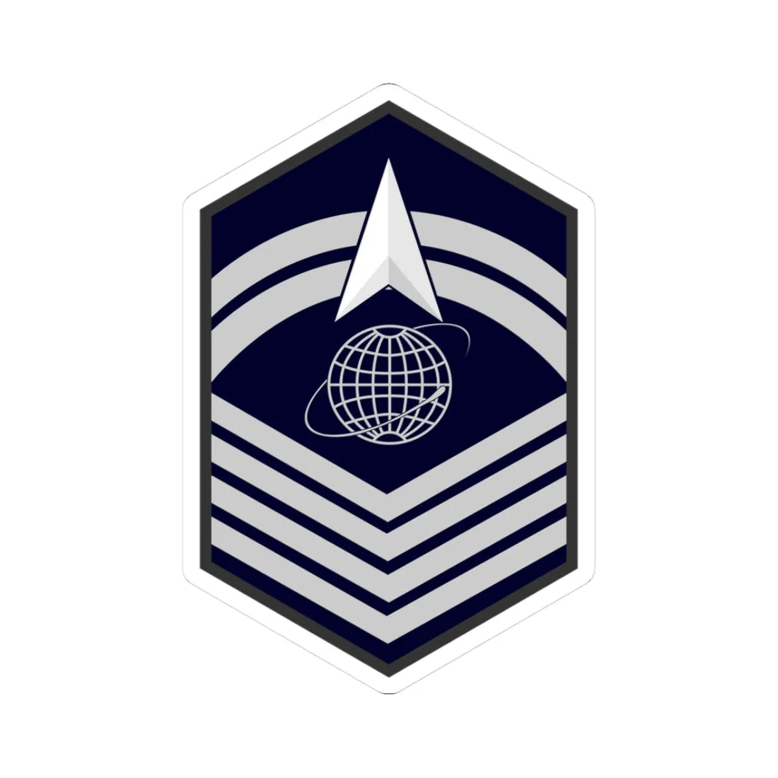 USSF E 8 (United States) (Military Rank) STICKER Vinyl Kiss-Cut Decal 3 Inch White - The Sticker Space