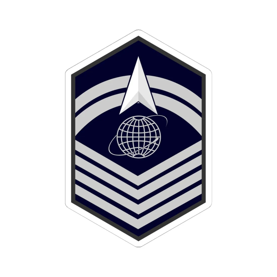 USSF E 8 (United States) (Military Rank) STICKER Vinyl Kiss-Cut Decal 6 Inch White - The Sticker Space