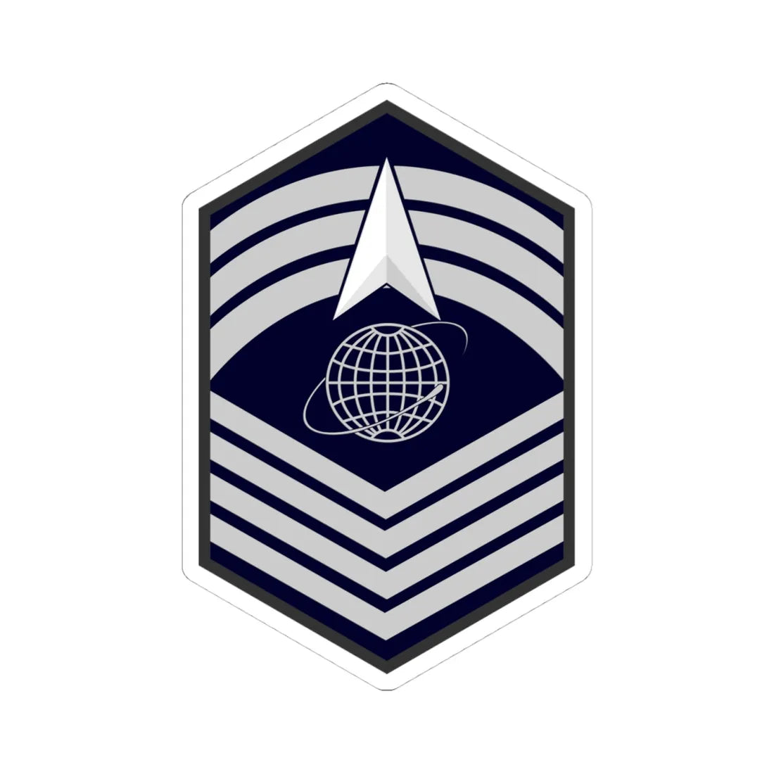 USSF E 9 (United States) (Military Rank) STICKER Vinyl Kiss-Cut Decal 4 Inch White - The Sticker Space