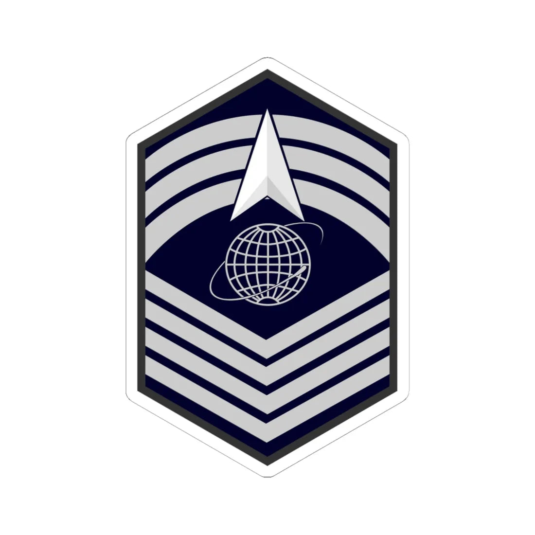 USSF E 9 (United States) (Military Rank) STICKER Vinyl Kiss-Cut Decal 6 Inch White - The Sticker Space