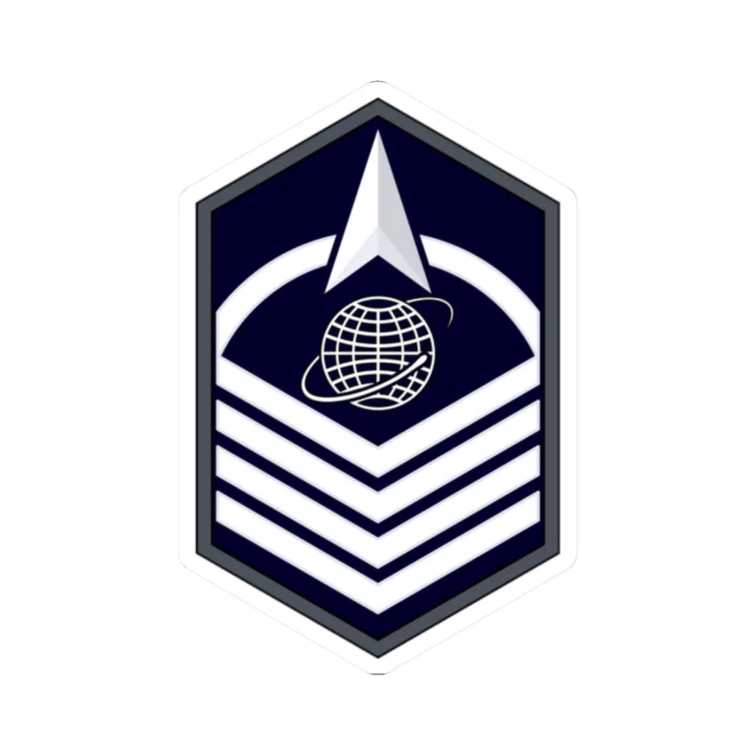 USSF MSgt Flat (United States) (Military Rank) STICKER Vinyl Kiss-Cut Decal 2 Inch White - The Sticker Space
