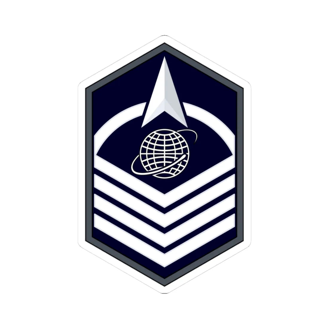 USSF MSgt Flat (United States) (Military Rank) STICKER Vinyl Kiss-Cut Decal 3 Inch White - The Sticker Space