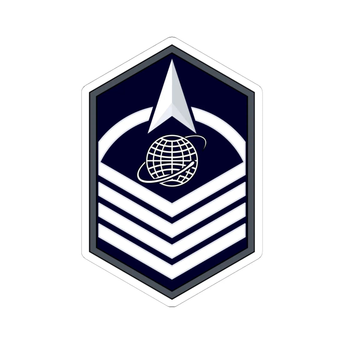 USSF MSgt Flat (United States) (Military Rank) STICKER Vinyl Kiss-Cut Decal 6 Inch White - The Sticker Space
