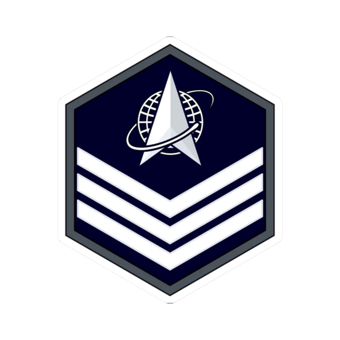 USSF Sgt Flat (United States) (Military Rank) STICKER Vinyl Kiss-Cut Decal 2 Inch White - The Sticker Space