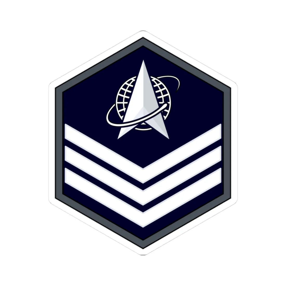 USSF Sgt Flat (United States) (Military Rank) STICKER Vinyl Kiss-Cut Decal 3 Inch White - The Sticker Space