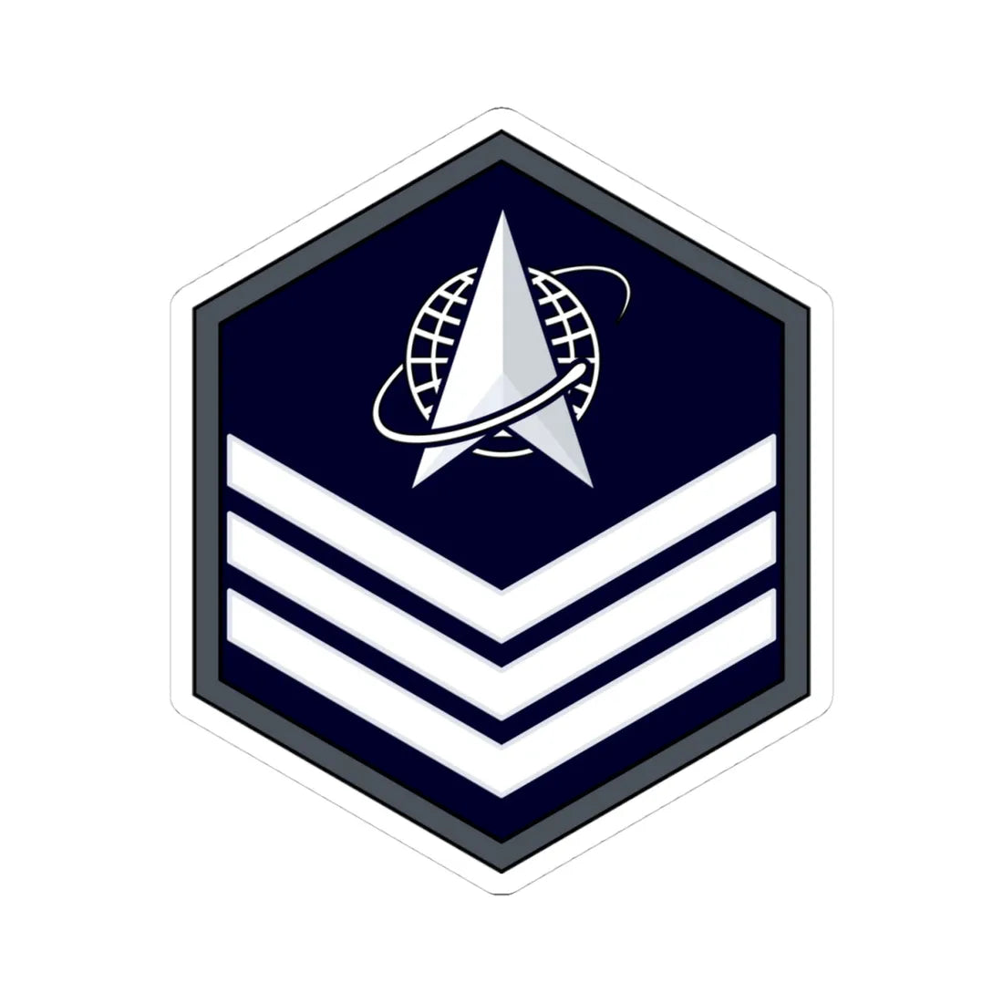 USSF Sgt Flat (United States) (Military Rank) STICKER Vinyl Kiss-Cut Decal 4 Inch White - The Sticker Space