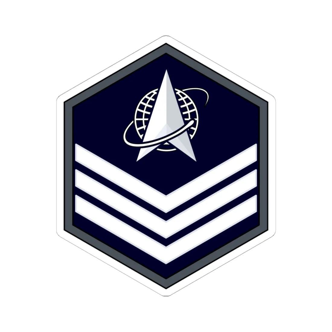 USSF Sgt Flat (United States) (Military Rank) STICKER Vinyl Kiss-Cut Decal 6 Inch White - The Sticker Space