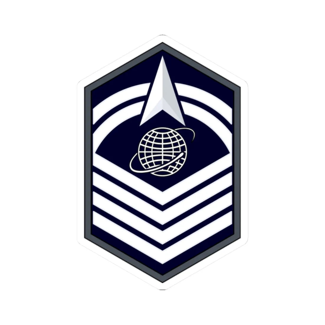 USSF SMSgt Flat (United States) (Military Rank) STICKER Vinyl Kiss-Cut Decal 2 Inch White - The Sticker Space