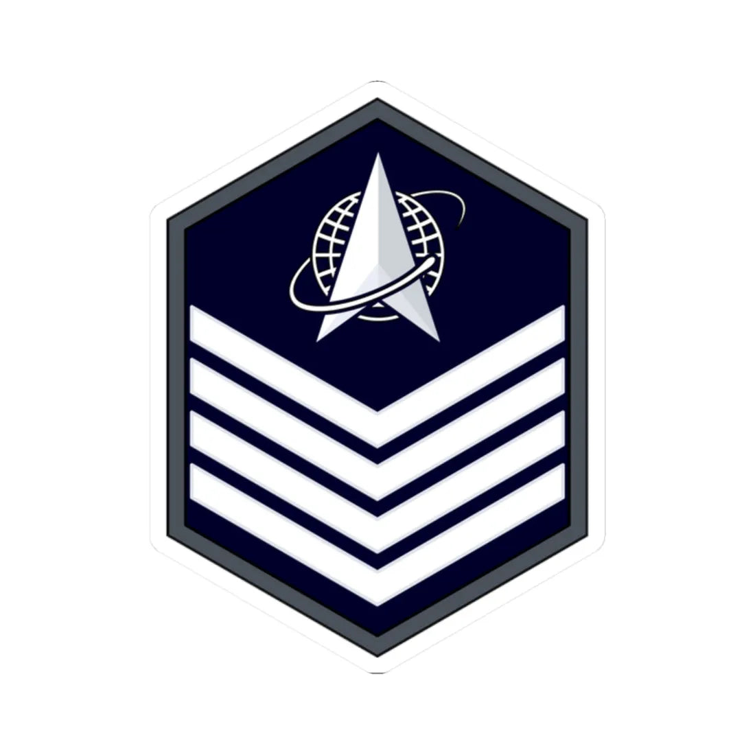 USSF TSgt Flat (United States) (Military Rank) STICKER Vinyl Kiss-Cut Decal 2 Inch White - The Sticker Space