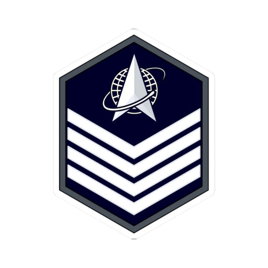 USSF TSgt Flat (United States) (Military Rank) STICKER Vinyl Kiss-Cut Decal 2 Inch White - The Sticker Space