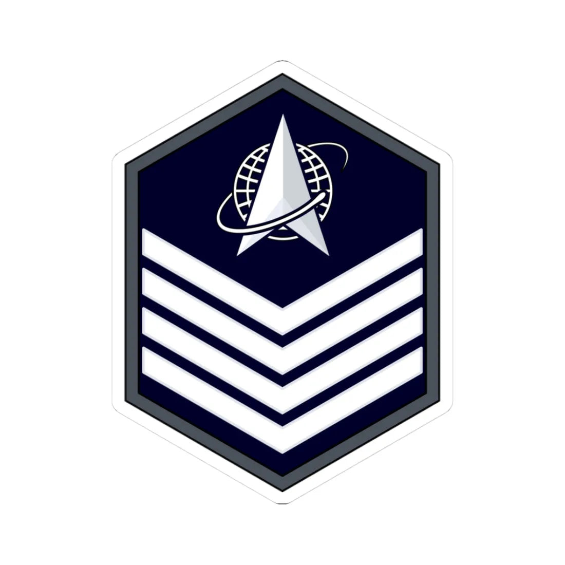 USSF TSgt Flat (United States) (Military Rank) STICKER Vinyl Kiss-Cut Decal 3 Inch White - The Sticker Space